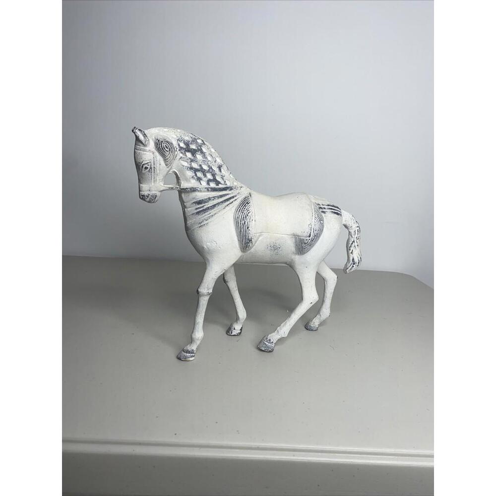 Steel Horse Trotting Figurine Collectibles Antique Vintage 10” H X 11 “ L
